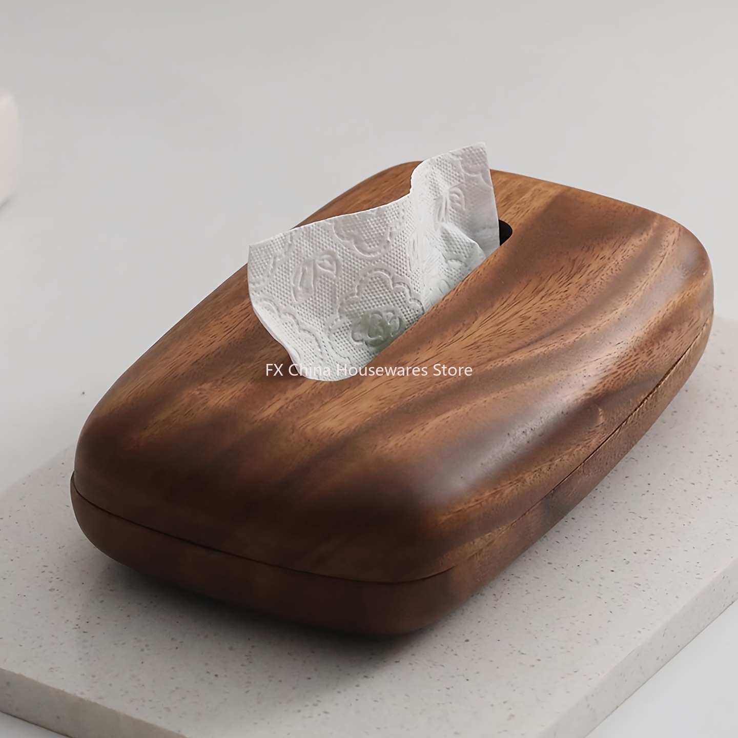 Walnut Wood Tissue Box Cover H - Agar Tissue Culture ulasan dan harga